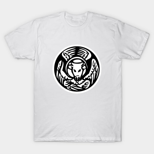 Winged Ox - white bkg T-Shirt by DeoGratias